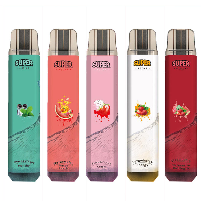 Super Stix 1800 - 600 Puff Disposable Vape Nic Salt - Golden Vape Super Stix 1800 - 600 Puff Disposable Vape Nic Salt - Golden Vape